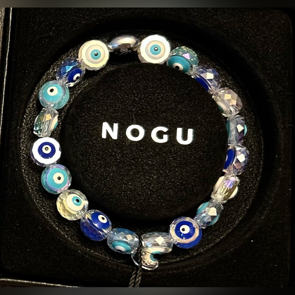 💙💙 NOGU Eye in the Sky .925 Sterling Silver Crystal Evil Eye Bracelet 💙💙